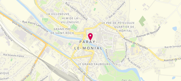 Plan de Maison départementale des solidarités de Paray-le-Monial, 2 Rue de la Poste, 71600 Paray-le-Monial