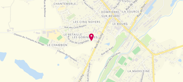 Plan de Centre Médico-Social de Dompierre-sur-Besbre, 107 rue Jean de Lingendes, 03290 Dompierre-sur-Besbre