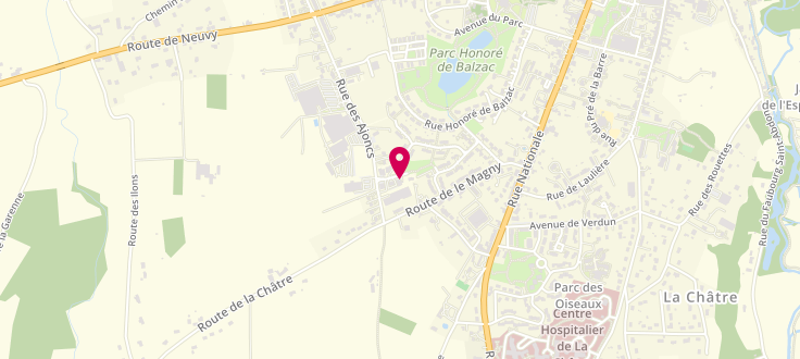 Plan de Point d'accueil PMI de La Châtre, Place des Carmes, 36400 La Châtre