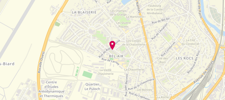 Plan de Antenne sociale de la MDS de Poitiers - Bel-Air, 21, rue Emile Roux, 86000 Poitiers