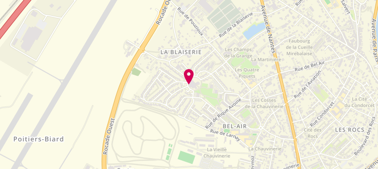 Plan de France services de Poitiers - la Blaiserie, Csc la Blaiserie <br />
 Rue des Frères Montgolfier, 86000 Poitiers