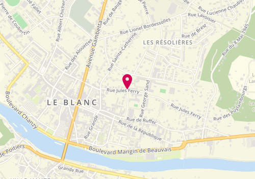 Plan de Point d'accueil PMI de Le Blanc, 1 Rue Jean-Giraudoux, 36300 Le Blanc