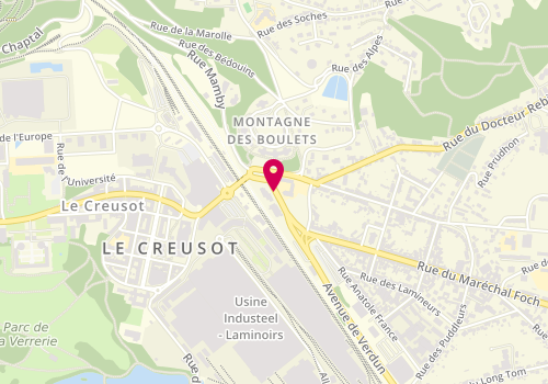 Plan de Maison Départementale des Solidarités de Le Creusot, Maison Départementale des Solidarités<br />
2 Avenue de Verdun, 71200 Le Creusot