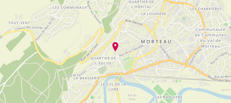Plan de Centre Médico-Social de Morteau, 5 Rue Pierre-Et-Alfred-Frainier<br />
Centre Médico-Social, 25500 Morteau