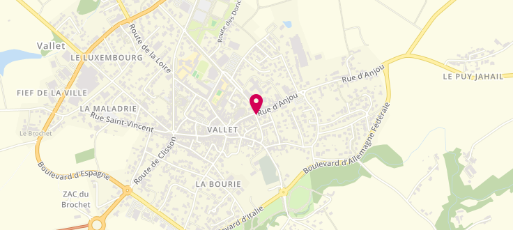 Plan de Centre médico-social de Vallet, 48 rue d'Anjou, 44330 Vallet