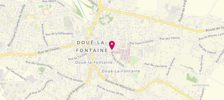 Plan de Maison départementale des solidarités de Doué-la-Fontaine, Maison Départementale des Solidarités<br />
Place René-Nicolas, 49700 Doué-la-Fontaine