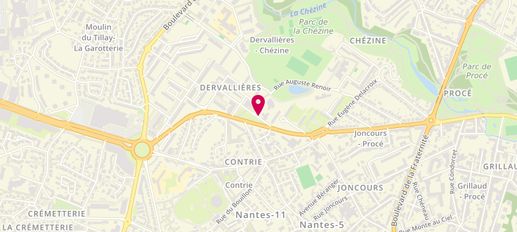 Plan de Centre médico-social de Nantes - Dervallières, 6 rue Charles Roger, 44100 Nantes