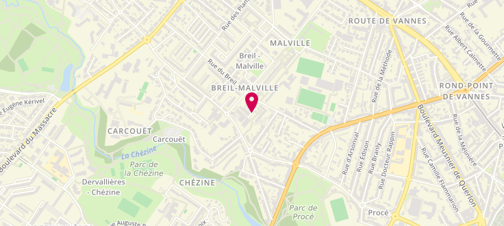 Plan de Centre médico-social de Nantes - Breil Malville, 5 rue Jules Noël, 44100 Nantes