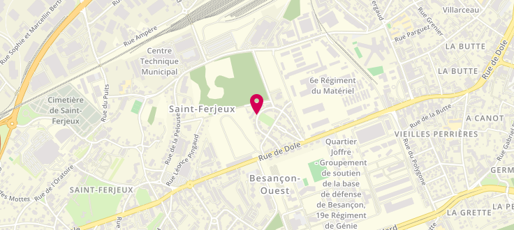 Plan de Centre Médico-Social de Besançon - Saint Ferjeux, 30 rue du Caporal Peugeot, 25000 Besançon