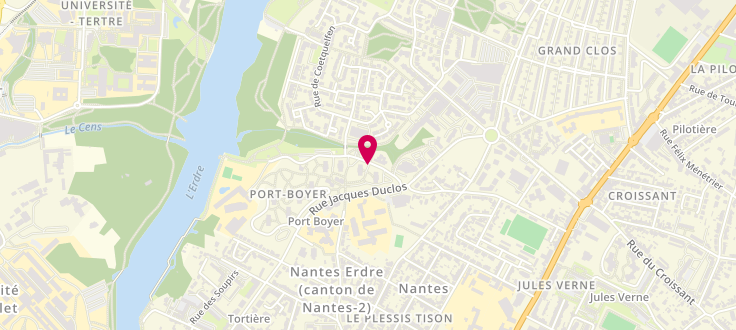 Plan de Centre Médico-social de Nantes - Port Boyer, 77 bis rue du Port Boyer, 44300 Nantes