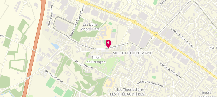 Plan de Centre médico-social de Saint-Herblain - Thébaudières, Pôle Sillon-Santé-Social<br />
9 bis avenue de l’Angevinière, 44800 Saint-Herblain