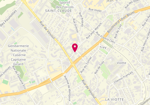 Plan de Centre Médico-Social de Besançon - Saint-Claude, 6 rue Jean Wyrsch, 25000 Besançon