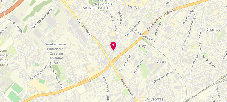 Plan de Centre Médico-Social de Besançon - Saint-Claude, 6 rue Jean Wyrsch, 25000 Besançon