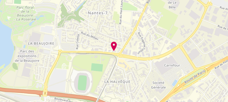 Plan de Centre Médico-social de Nantes - La Beaujoire, 40 boulevard de la Beaujoire, 44300 Nantes