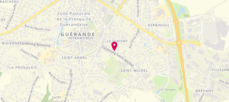 Plan de Centre médico-social de Guérande, 20 faubourg Saint-Michel, 44350 Guérande