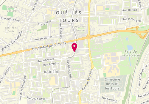Plan de Maison départementale de la solidarité de Joué-lès-Tours - Sud, Maison Départementale de la Solidarité<br />
18 Rue de la Rotiére, 37300 Joué-lès-Tours