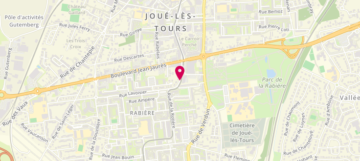 Plan de Maison départementale de la solidarité de Joué-lès-Tours - Sud, Maison Départementale de la Solidarité<br />
18 Rue de la Rotiére, 37300 Joué-lès-Tours