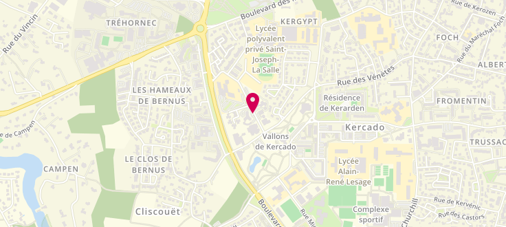 Plan de Centre Médico-Social de Vannes - Kercado Cliscouët Conleau, 5 Rue Commandant Charcot, 56000 Vannes