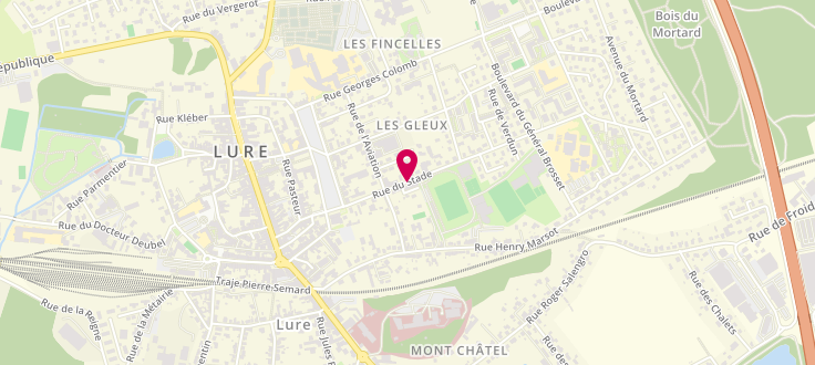Plan de Centre Médico-Social de Lure, 12 Rue du Stade<br />
Centre Médico-Social, 70200 Lure