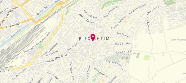 Plan de Centre Médico-Social de Riedisheim, 1  rue de l'Ecole, 68400 Riedisheim