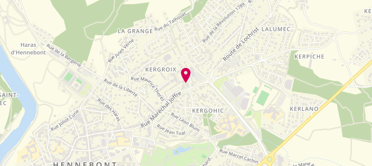Plan de Centre Médico-Social d'Hennebont - Espace Beaufort, 181 Rue du Marechal Joffre, 56700 Hennebont