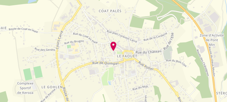Plan de Centre Médico-Social de Le Faouët - Carant du Four, 8, Rue Carant du Four, 56320 Le Faouët