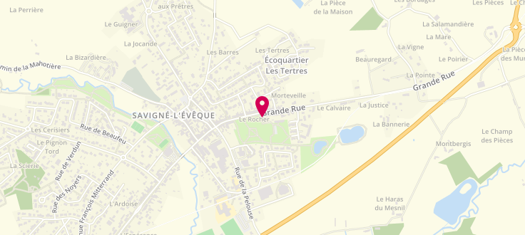 Plan de Point d’accueil PMI de Savigné-l'Évêque, Mairie<br />
112 Grande Rue, 72460 Savigné-l'Évêque