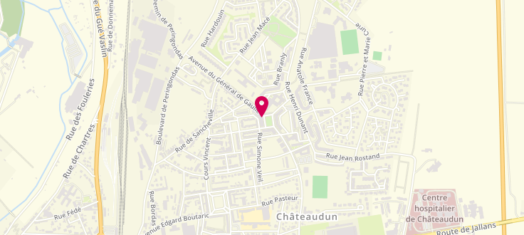Plan de Centre de PMI de Châteaudun, Circonscription d'Action Sociale et Médico-Sociale<br />
1 Place du Phénix, 28205 Châteaudun