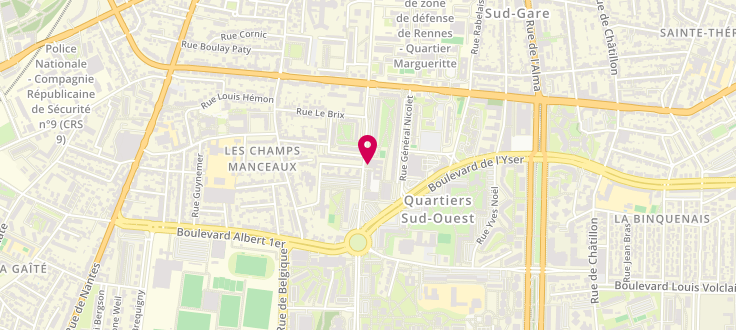 Plan de Centre Départemental d'Action Sociale de Rennes - Champs Manceaux, 15 Rue Louis-Et-René-Moine<br />
Centre Départemental d'Action Sociale, 35200 Rennes