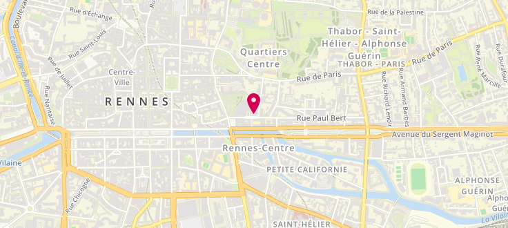 Plan de Centre Départemental d'Action Sociale de Rennes - Centre, 7 Rue Kléber, 35000 Rennes