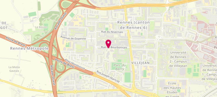 Plan de Centre Départemental d'Action Sociale de Rennes - Villejean Saint-martin, 11 Rue du Bourbonnais, 35000 Rennes
