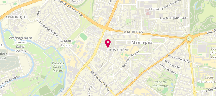 Plan de Centre de PMI de Rennes - Maurepas-Patton, 11 C Place du Gros-Chêne, 35700 Rennes