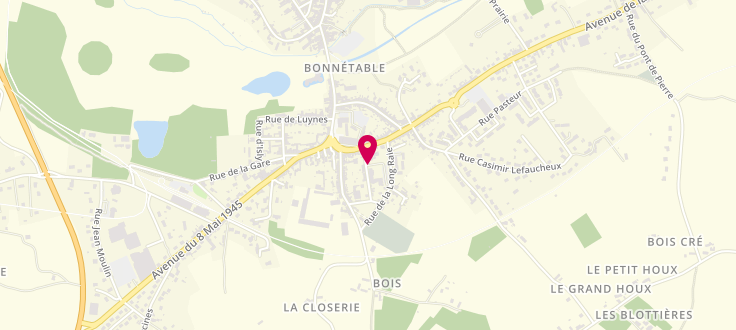 Plan de Point d’accueil PMI de Bonnétable, Centre Intercommunal<br />
8 Rue Mazagran, 72110 Bonnétable