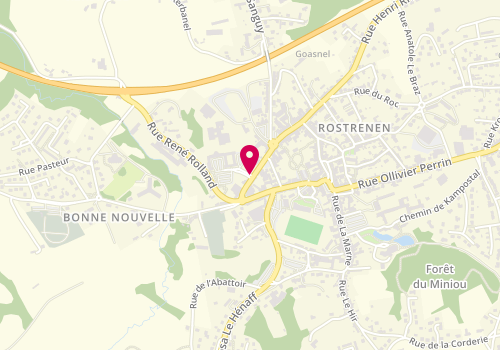 Plan de Point d'accueil PMI de Rostrenen, 6 rue joseph Pennec, 22110 Rostrenen