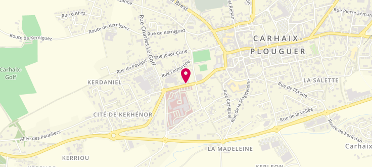 Plan de Centre départemental d'action sociale de Carhaix, 14 Bis Rue du Docteur-Menguy<br />
Centre Départemental d'Action Sociale, 29270 Carhaix-Plouguer