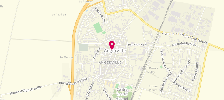 Plan de Centre de PMI d'Angerville, 4 rue de l'Eglise, 91670 Angerville