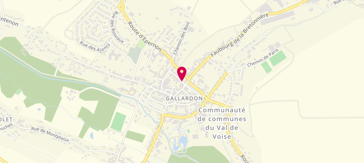 Plan de Centre de PMI de Gallardon, 1 place du Jeu de Paume, 28320 Gallardon