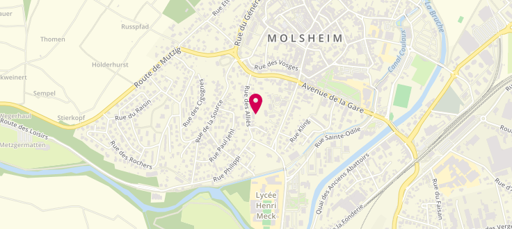 Plan de Centre médico-social de Molsheim, 13 Rue des Alliés, 67120 Molsheim
