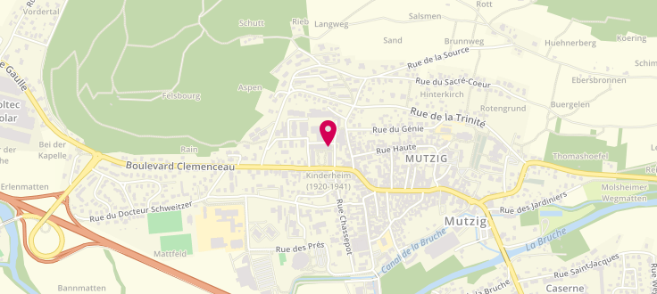 Plan de Centre médico-social de Mutzig, 1 Rue Antoine Wagner, 67190 Mutzig