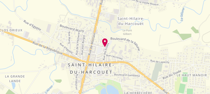 Plan de Centre de PMI de Saint-Hilaire-Du-Harcouët, 65 Place Delaporte<br />
Centre Médico-Social, 50600 Saint-Hilaire-du-Harcouët