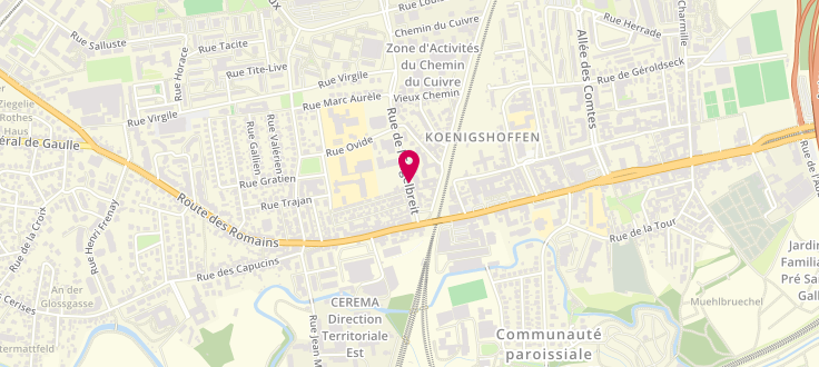 Plan de Centre médico-social de Strasbourg - Koenigshoffen, 12 Rue de l'engelbreit, 67000 Strasbourg