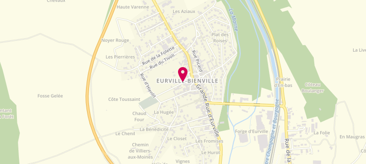 Plan de Permanence PMI d'Eurville, Salle polyvalente<br />
Rue Notre Dame, 52410 Eurville-Bienville