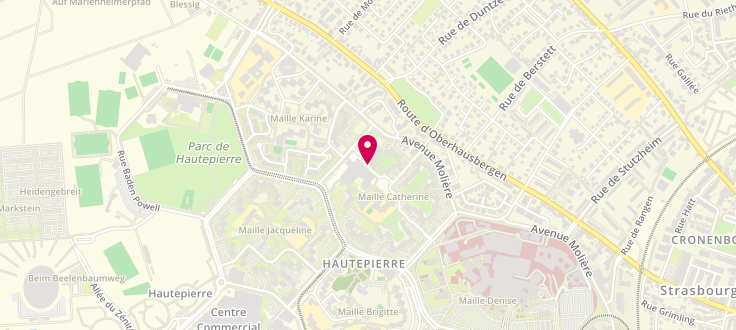 Plan de Centre médico-social de Strasbourg - Hautepierre - Poteries, 8 Rue George Sand, 67000 Strasbourg