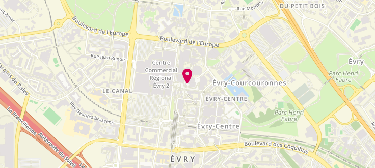 Plan de Centre de PMI d'Evry - Lièvres, Agora<br />
11 Boulevard de l'Europe, 91000 Évry