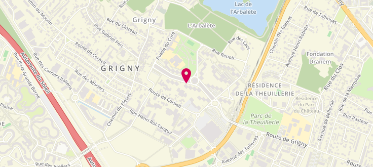Plan de Centre de PMI de Grigny - Sablons, 15 Bis Avenue des Sablons, 91350 Grigny