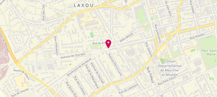Plan de Centre PMI de Laxou, 3 Rue Raymond Poincaré, 54520 Laxou