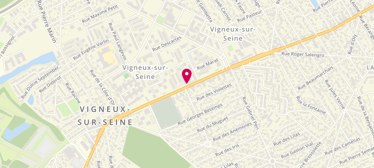 Plan de Centre de Protection Maternelle et Infantile de Vigneux sur Seine -  Docteur Lamaze, 1 allée Louis Blériot, 91270 Vigneux-sur-Seine