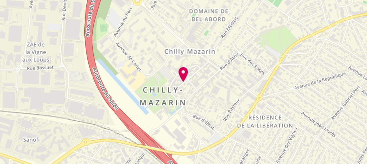 Plan de Centre de Protection Maternelle et Infantile de Chilly Mazarin, 6-8 rue Ollivier Beauregard, 91380 Chilly-Mazarin