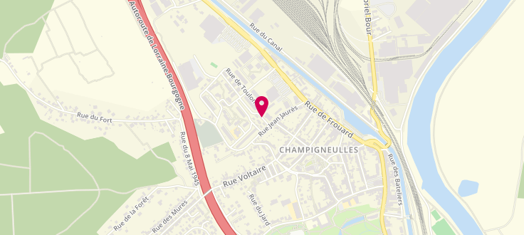 Plan de Centre PMI de Champigneulles, Rue Lucien Hinzelin<br />
Bâtiment Arlequin, 54250 Champigneulles