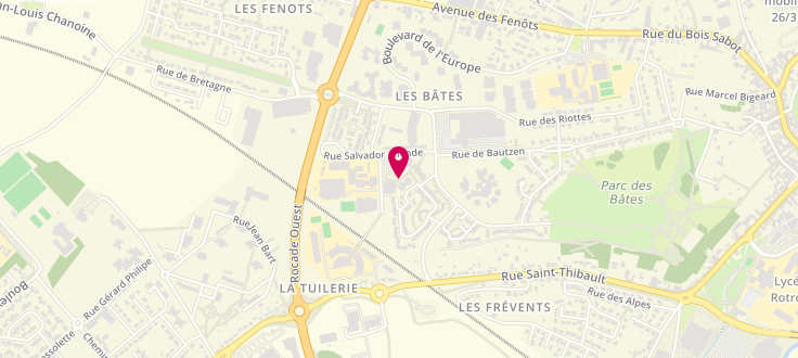 Plan de Point d’accueil PMI de Dreux - Les Bâtes, 3, rue André Malraux<br />
Appt 16, 28100 Dreux